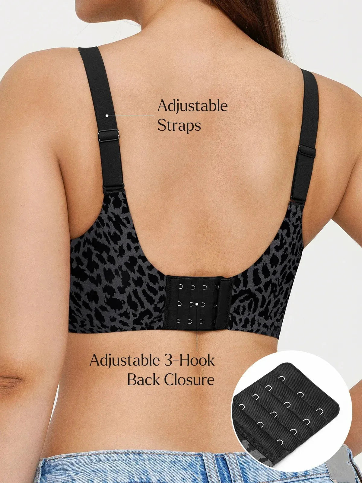 Seamless Wireless Jelly Leopard Contour Minimizer Support Bra