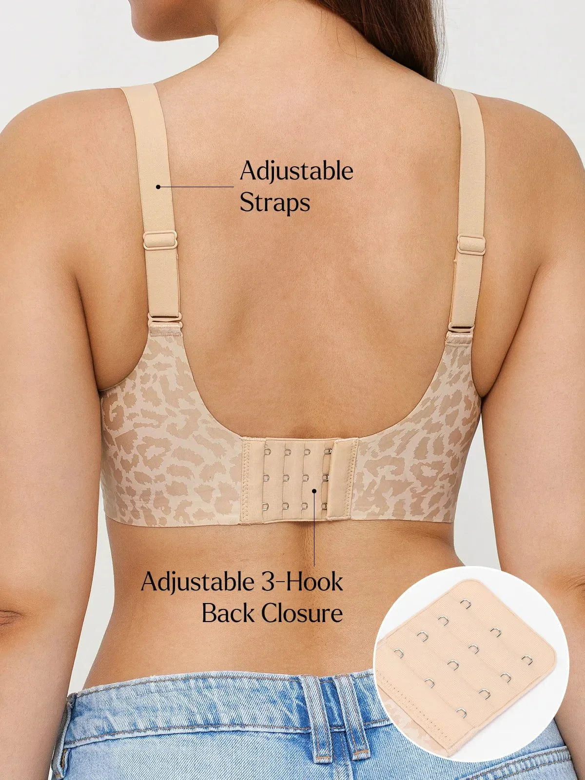 Seamless Wireless Jelly Leopard Contour Minimizer Support Bra